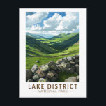 Lake District National Park Travel Art Vintage Postcard<br><div class="desc">Lake District National Park vector artwork design. It is the largest of the thirteen national parks in England and Wales.</div>