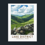 Lake District National Park Travel Art Vintage Postcard<br><div class="desc">Lake District National Park vector artwork design. It is the largest of the thirteen national parks in England and Wales.</div>