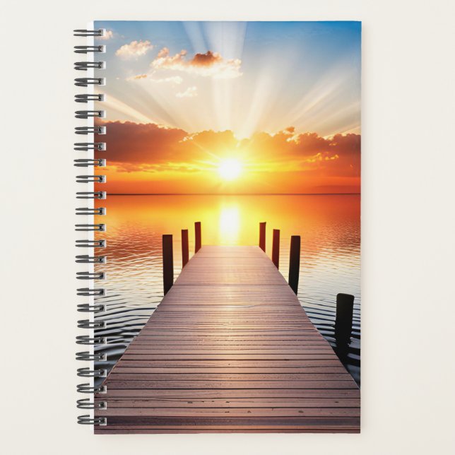 Lake Dock At Sunrise Planner (Front)