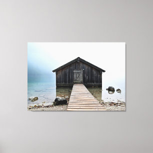 Lake Dock Boathouse Canvas Print