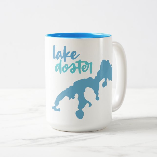 Lake Doster, Plainwell, Michigan Two-Tone Coffee Mug (Front Right)
