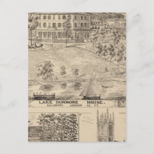 Lake Dunmore House in Salisbury Postcard