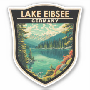 Lake Eibsee Germany Travel Art Vintage