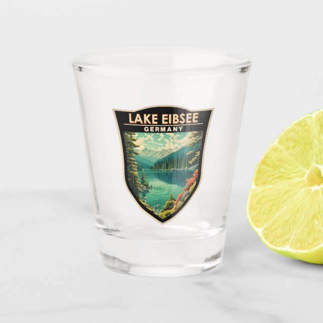 Lake Eibsee Germany Travel Art Vintage Shot Glass (Front)