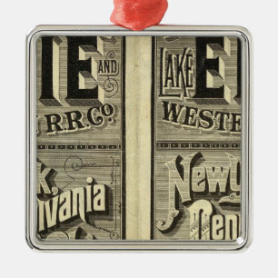 Lake Erie and Western Railroad Metal Tree Decoration