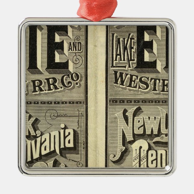 Lake Erie and Western Railroad Metal Tree Decoration (Front)