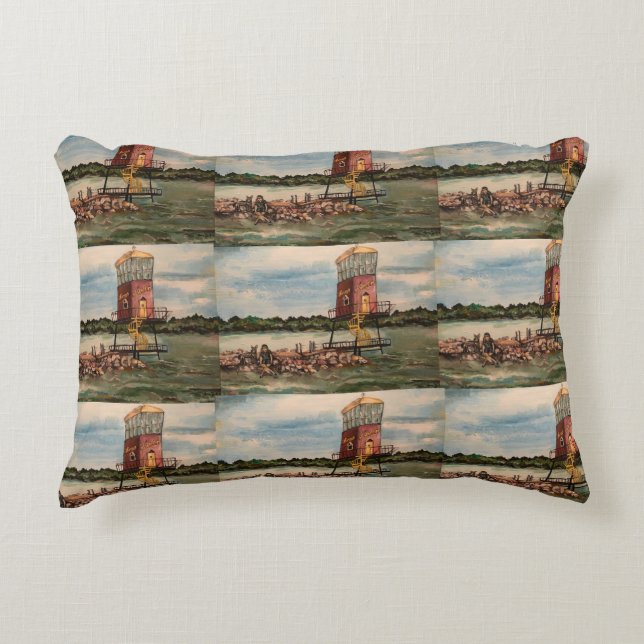 Lake Erie Causeway, Sandusky Ohio Pillow (Front)
