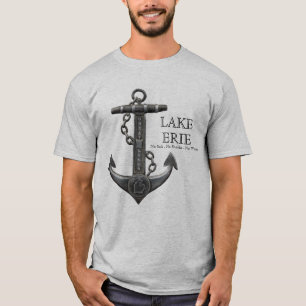 Lake ERIE distressed nautical pirate anchor  T-Shirt