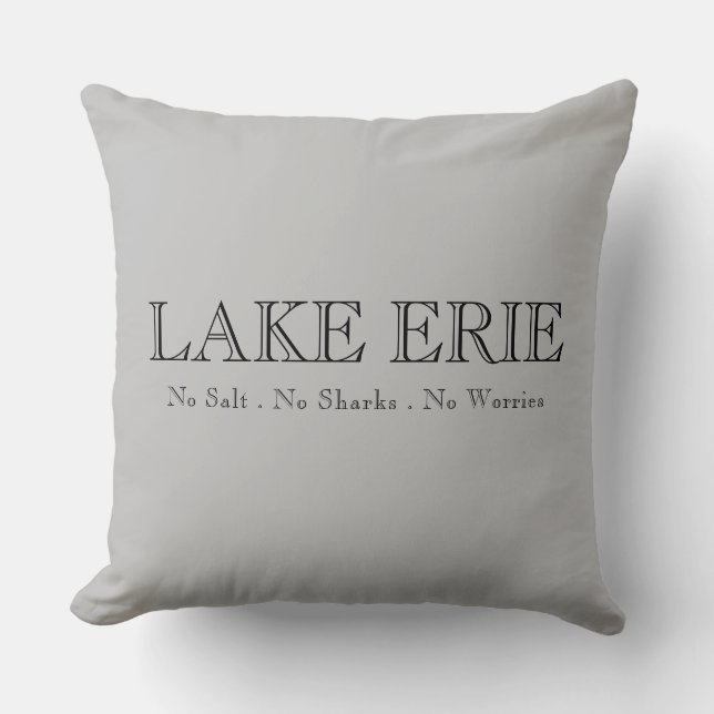 Lake Erie, Great Lake humour, no sharks, no salt, Cushion (Front)