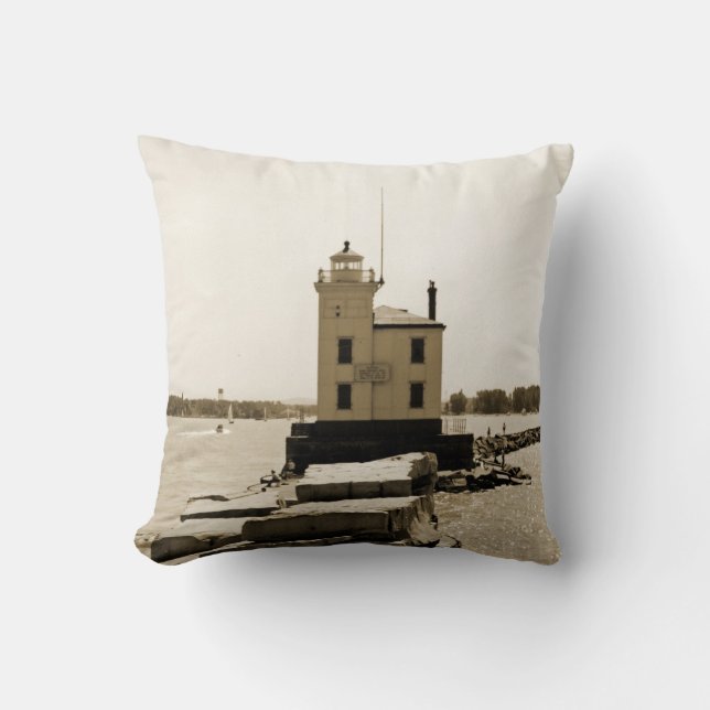Lake Erie Lighthouse Cushion (Front)