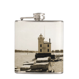 Lake Erie Lighthouse Hip Flask