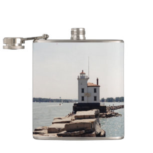 Lake Erie Lighthouse Hip Flask