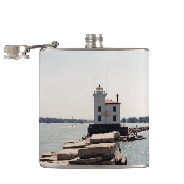Lake Erie Lighthouse Hip Flask (Opened)