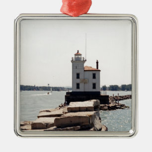 Lake Erie Lighthouse Metal Tree Decoration