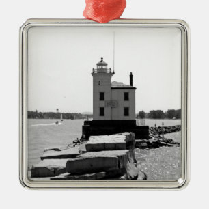 Lake Erie Lighthouse Metal Tree Decoration