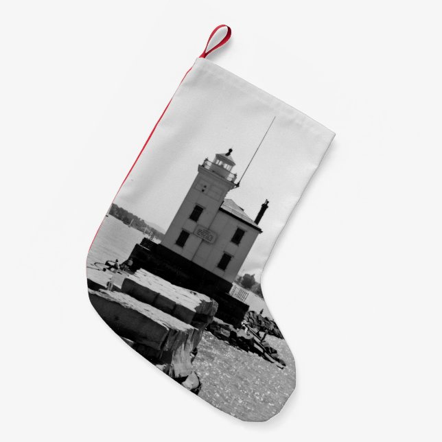 Lake Erie Lighthouse Small Christmas Stocking (Front (Hanging))