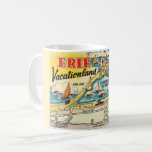 Lake Erie Map Mug<br><div class="desc">A fun vintage postcard map of Lake Erie Presque state Park repurposed on a mug.</div>