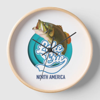 Lake Erie North America fishing logo Clock
