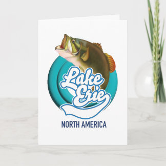 Lake Erie North America fishing logo Holiday Card