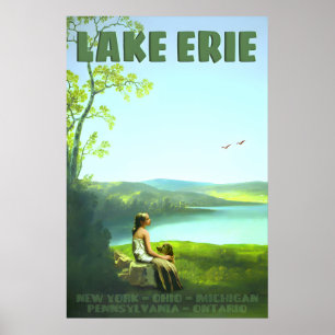 Lake Erie Ohio Pennsylvania New York Michigan Poster