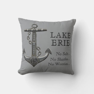 Lake Erie Patriotic American flag anchor pirate Cushion