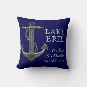 Lake Erie Patriotic American flag anchor pirate  Cushion