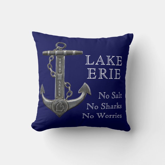 Lake Erie Patriotic American flag anchor pirate  Cushion (Front)