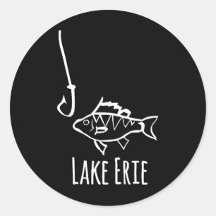 Lake Erie Pennysylvania Fishing Fish Hook Perch Tr Classic Round Sticker