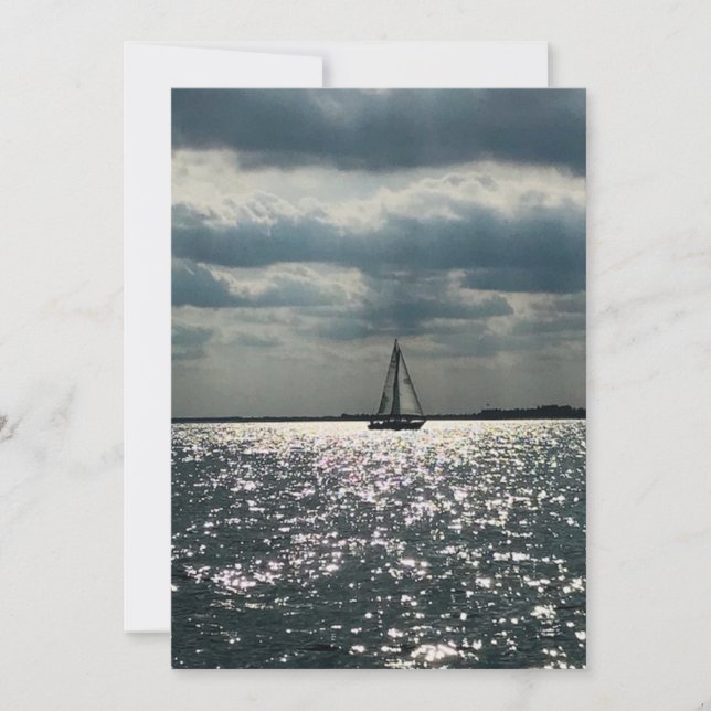 Lake Erie Sailboat Photography Note Card (Front)