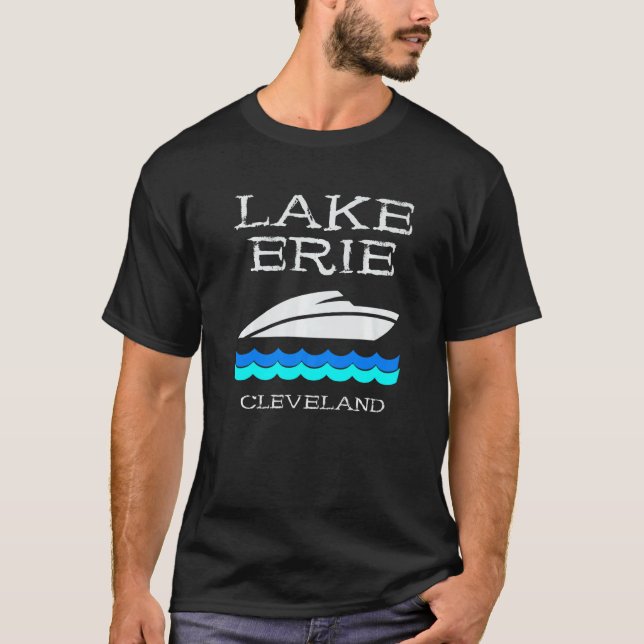 Lake Erie Speed Boat Souvenir Boating Cleveland T-Shirt (Front)