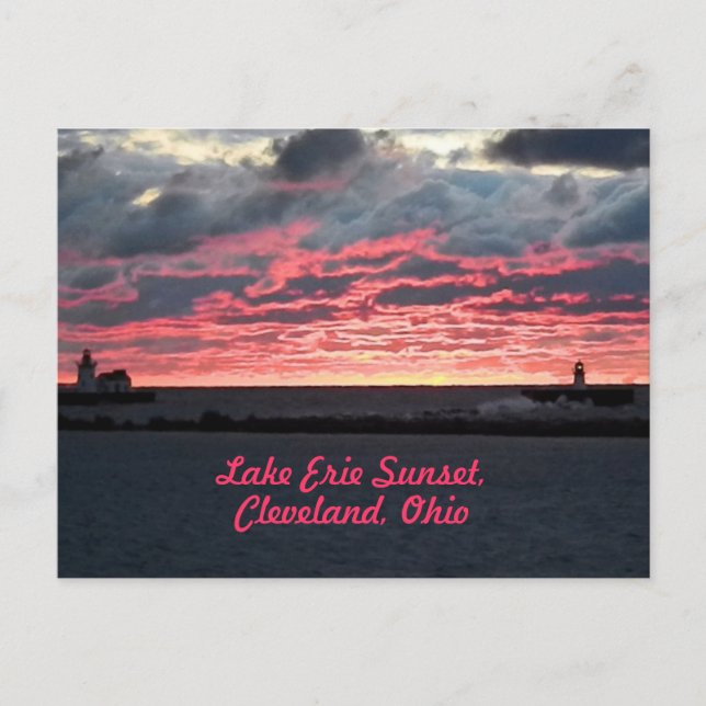Lake Erie Sunset (Cleveland) Postcard (Front)