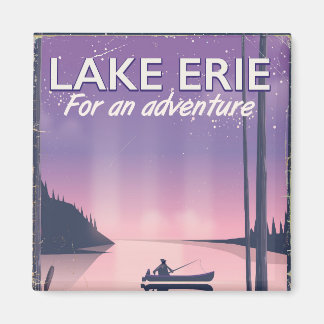 Lake Erie travel poster Magnet
