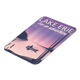 Lake Erie travel poster Magnet