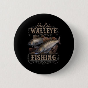 Lake Erie Walleye Fishing Fisherman 6 Cm Round Badge