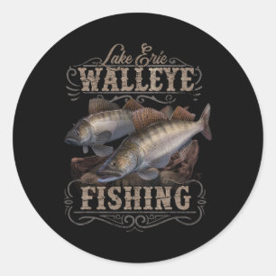 Lake Erie Walleye Fishing Fisherman Classic Round Sticker