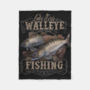 Lake Erie Walleye Fishing Fisherman Fleece Blanket