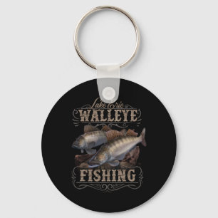 Lake Erie Walleye Fishing Fisherman Key Ring