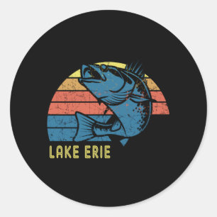 Lake Erie With A Walleye For Lake Erie Classic Round Sticker