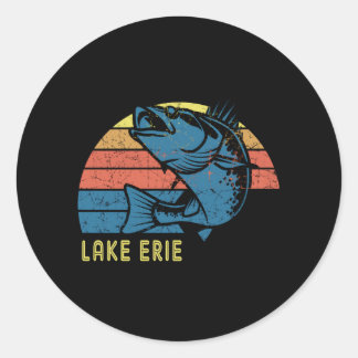 Lake Erie With A Walleye For Lake Erie Classic Round Sticker