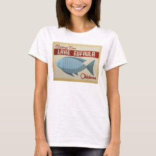 Lake Eufaula Oklahoma Blue Fish Vintage Travel T-Shirt