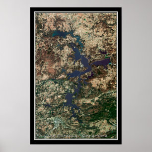 Lake Eufaula Oklahoma Satellite Poster Map