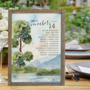 Lake Evergreen Watercolor Per Table Seating Chart