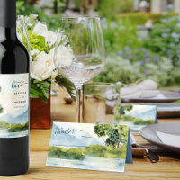 Lake Evergreen Watercolor Wedding Dusty Blue