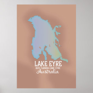 Lake Eyre Australia map poster