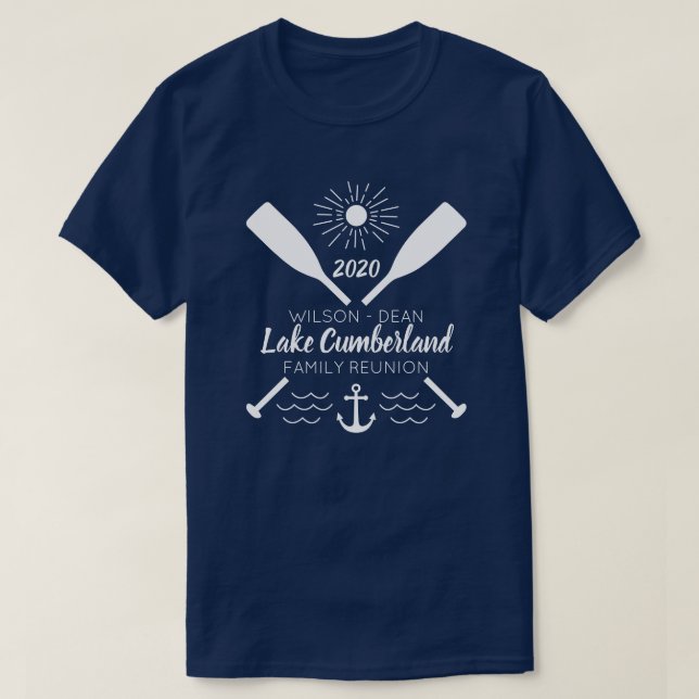 Lake Family Reunion, Oars and Anchor T-Shirt (Design Front)