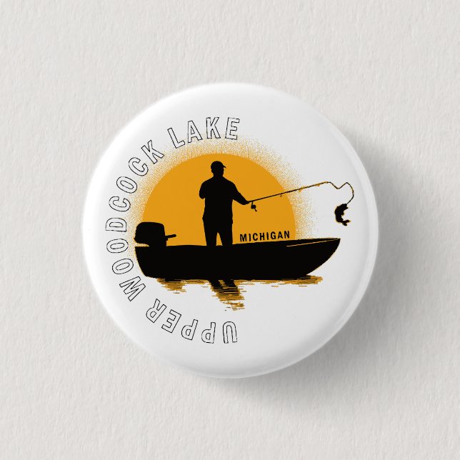  Lake Fishing Michigan 3 Cm Round Badge (Front)