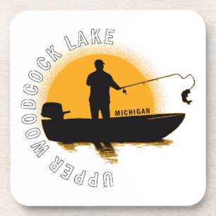 Lake Fishing Michigan Coaster