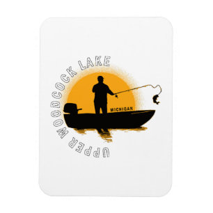 Lake Fishing Michigan Magnet