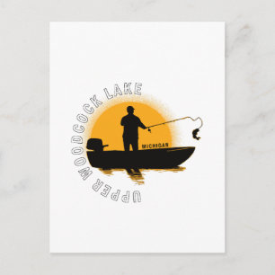 Lake Fishing Michigan Postcard