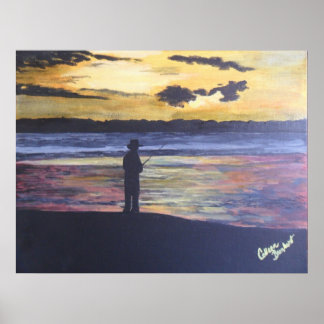 Lake fishing poster